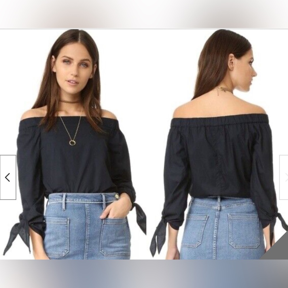 Free People Black Off Shoulder Blouse. Size M.